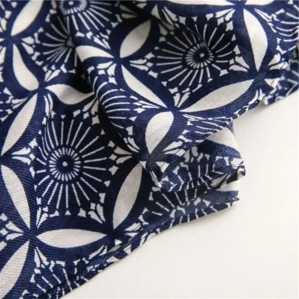 NEW Boho Exotic Tasseled Rectangle Soft Chic Scarf Large Navy Blue White